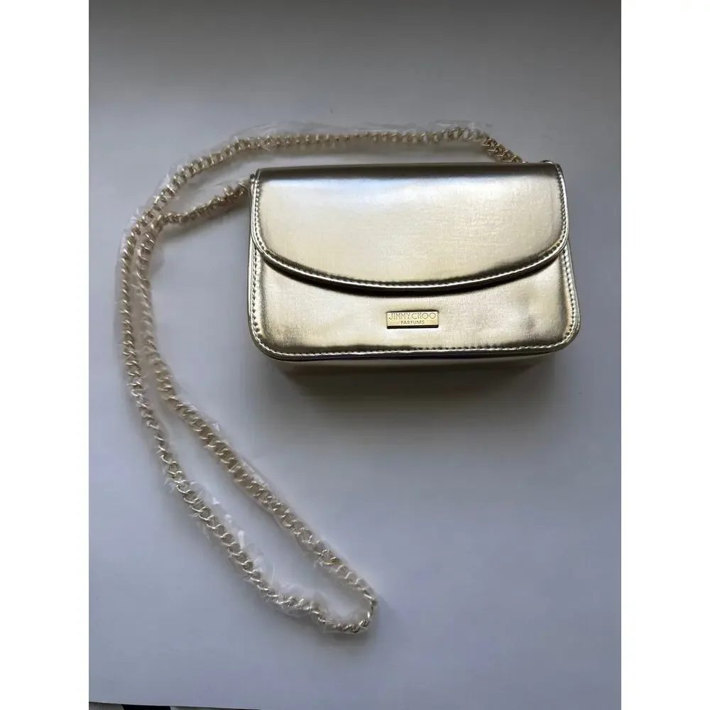 NWT Jimmy Choo Gold Tone Crossbody Bag